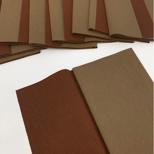 Double Sided Crepe Paper ~ Gloria Doublette from Germany ~ Light Brown and Chestnut